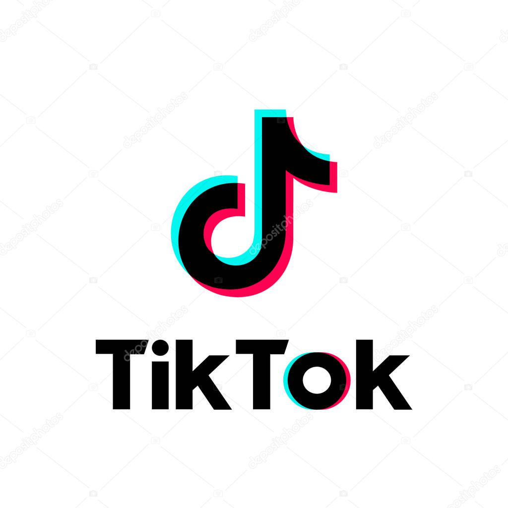 Tik Tok social network icon. Odessa, Ukraine - August 26, 2020