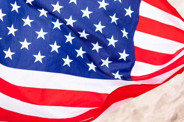 Tło flagi USA do projektowania. Amerykańska flaga narodowa symbolem demokracji, patrioto, dzień pamięci lub 4 lipca. — Zdjęcie stockowe