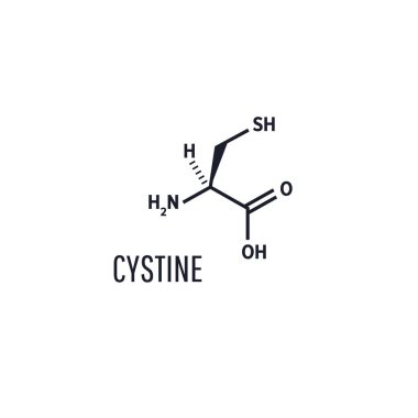 Sistemin, L-cysteine, Cys, C, proteojenik amino asit molekülü. Yapısal kimyasal formül. Vektör illüstrasyonu