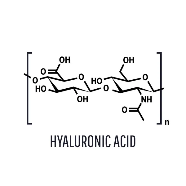 Chemical formula of hyaluronic acid isolated on white background — Stock Vector