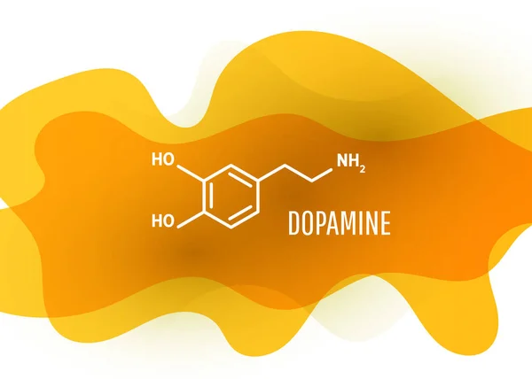 Dopamine structural chemical formula vector. — Stock Vector