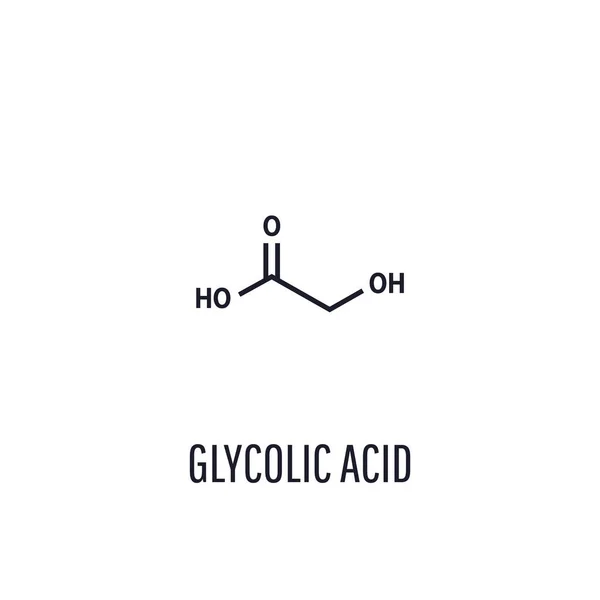 Δομικός χημικός τύπος του μορίου του γλυκολικού οξέος σε λευκό φόντο — Διανυσματικό Αρχείο