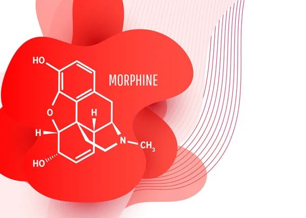 Formula Chimica Della Morfina Alcaloide Dell Oppio Isolato Papavero Oppio — Vettoriale Stock