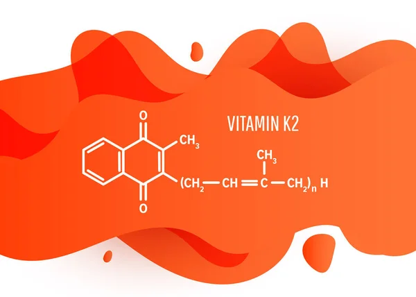 Vitamin Strukturchemische Formel Mit Orangefarbener Flüssigkeitsgradienten Mit Kopierraum Auf Weißem — Stockvektor