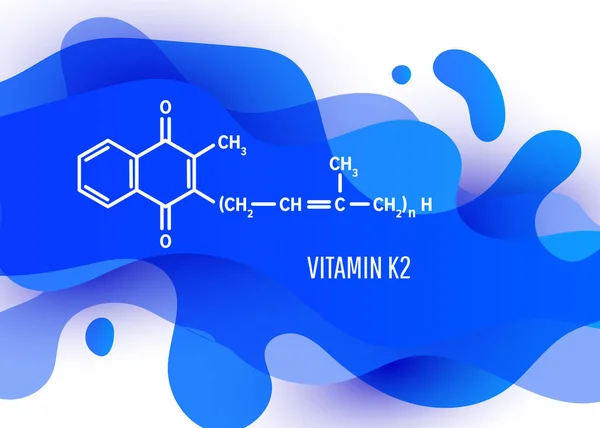 Vitamin Struktur Kemisk Formel Med Blå Vätska Lutning Form Med — Stock vektor