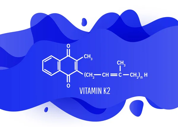 Formule Chimique Structurelle Vitamine Avec Dégradé Liquide Bleu Avec Espace — Image vectorielle