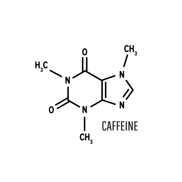 Koffein Strukturelle Chemische Formel Auf Weißem Hintergrund — Stockvektor