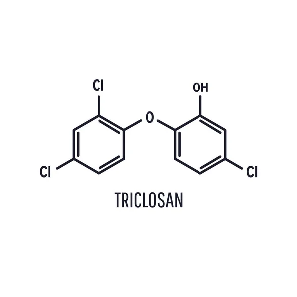 Triclosan Structurele Chemische Formule Een Witte Achtergrond — Stockvector