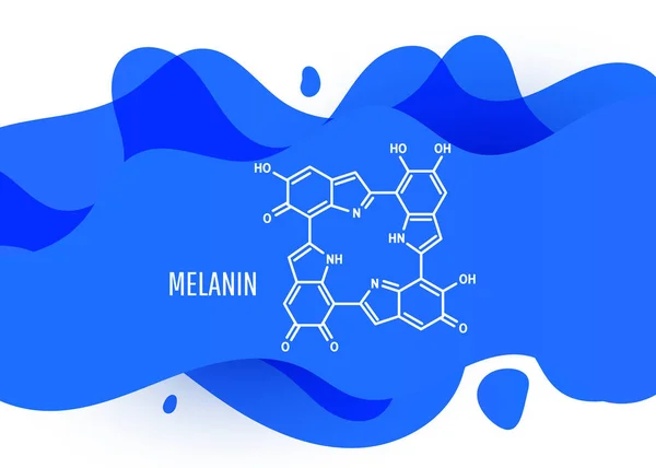 Melanin Structural Chemical Formula Blue Liquid Fluid Gradient Shape Copy — Stock Vector