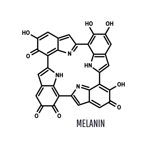 Melanin Strukturchemische Formel Auf Weißem Hintergrund — Stockvektor