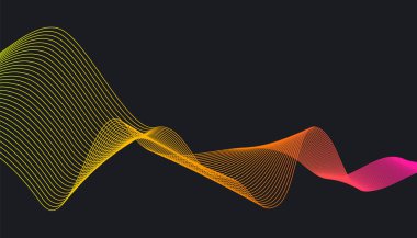 Soyut stil modern tasarım, koyu arkaplan üzerinde modaya uygun akış çizgisi dalgaları var.