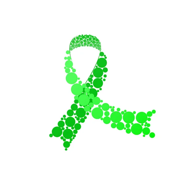 Concepto Del Día Mundial Salud Mental Linfoma Cinta Verde Símbolo — Vector de stock