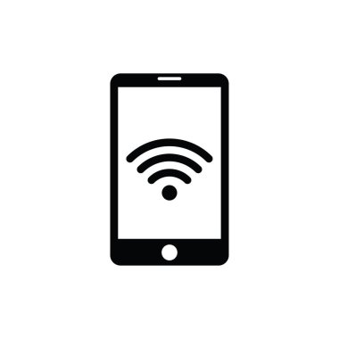 Cep telefonu simgesi beyaz arkaplanda izole edildi. Vektör çizimi. EPS10.