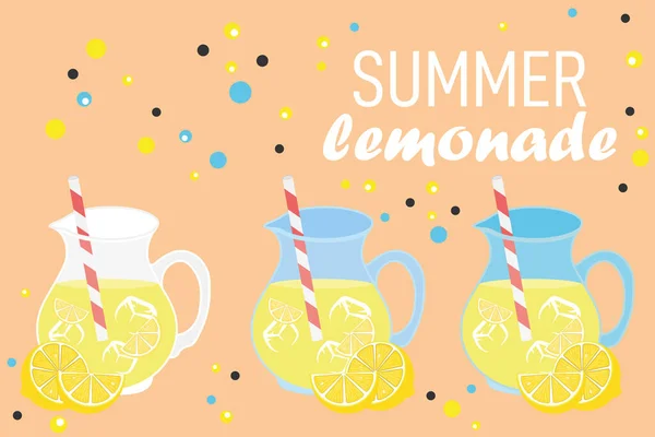 Lemonade summer drink. — Stock Vector