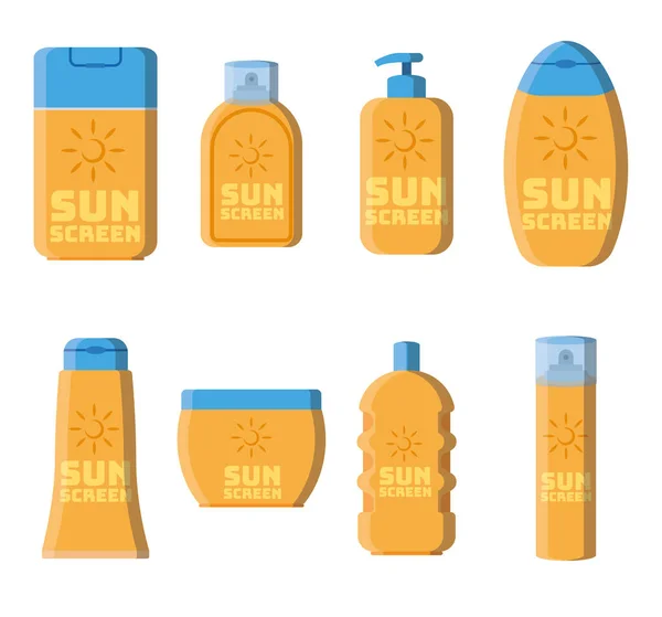 Sun protection sunscreen — Stock Vector