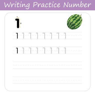 Bir numaralı yazma alıştırması