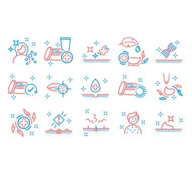 Dermatoloji simgesi seti