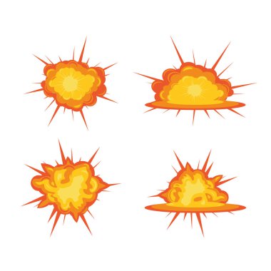 Çizgi film patlama koleksiyonu. Canlandırma efektini patlat. 