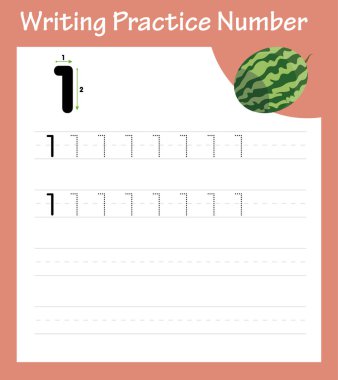 Bir numaralı yazma alıştırması