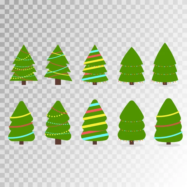 Verschillende kerstboom set — Stockvector