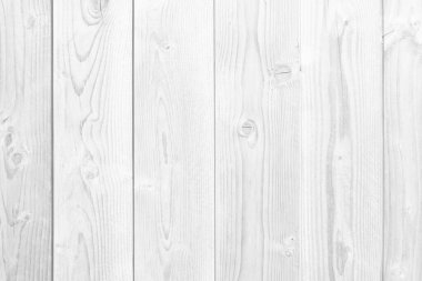 Arka plan için beyaz gri ahşap renk dokusu yatay. Yüzey ışığı masa üstü görüntüsünden temizlendi. Sanat eserleri ve iç veya dış tasarım için doğal desenler. Grunge eski beyaz tahta tahta duvar deseni.
