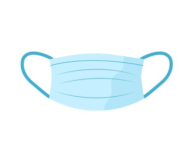 Kulaklıklı mavi tıbbi kullan-at nefes filtresi yüz maskesi. Covid-19 - Wuhan Roman Coronavirus pnömoni COVID-19. Cerrahi koruyucu antiviral maske. Tıbbi solunum bandajı yüzü.