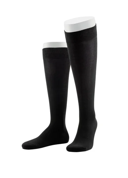 Μαύρο Χρώμα Κάλτσες Απομονώνονται Λευκό Φόντο Τρεις Κοντές Κάλτσες Σύνολο — Φωτογραφία Αρχείου