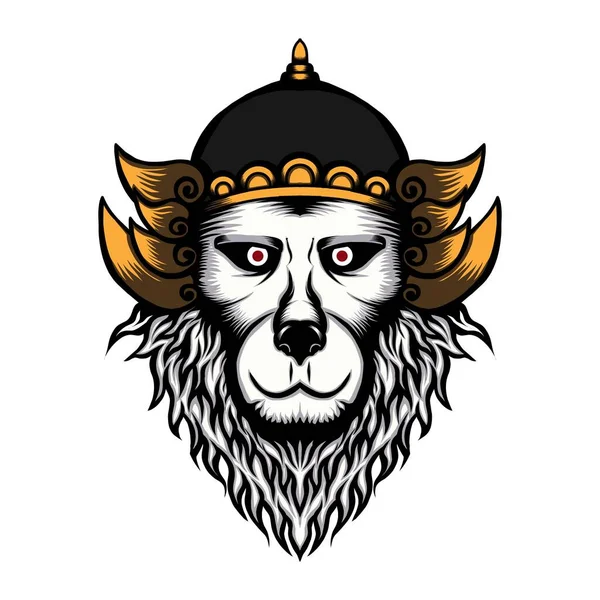 Hanuman 'ın rahatlamış yüz ifadesi.