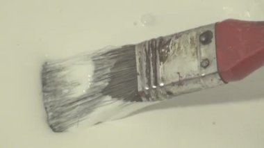 Beyaz boya fırça daldırma