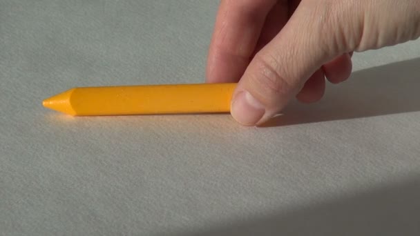 Arancio colore cera pastello pittura artista strumento — Video Stock