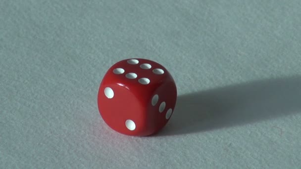 Seis 6 dados de hueso rojo juego de mesa. elección de casino — Vídeo de stock