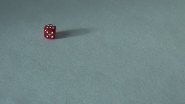 Six 6 red bone dice board game. choice casino — Stock Video