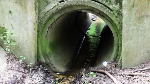 Odpadní potrubí v kanálu — Stock video