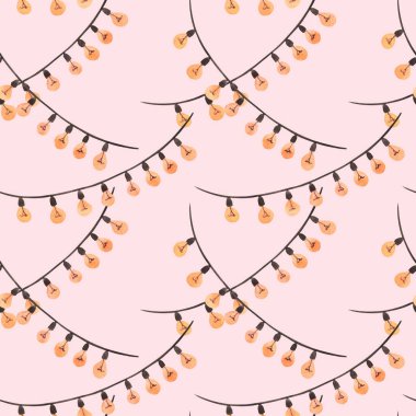 Çelenklerle ve ev dekorasyonlarıyla kusursuz suluboya deseni