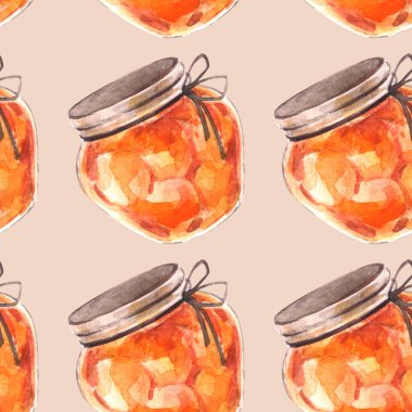 Şeftalili kusursuz suluboya deseni