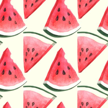 Karpuzlu kusursuz suluboya deseni