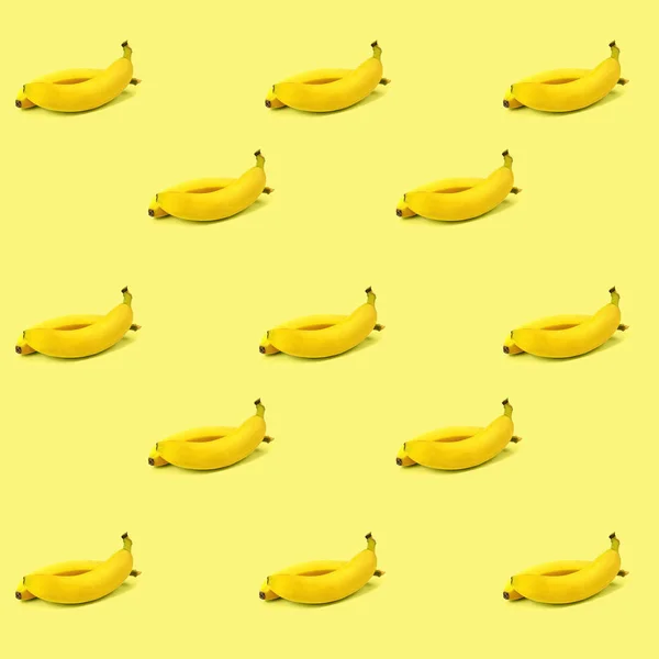 Bananenmuster Auf Gelbem Hintergrund Hintergrund Bildschirmschoner Telefon Zeichnung — Stockfoto