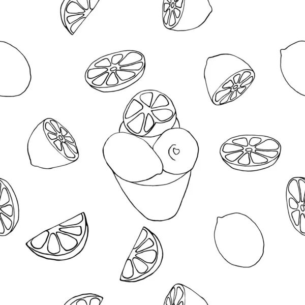 Isolé Sur Fond Blanc Dessin Citron Illustration Stock Élément Vectoriel — Image vectorielle