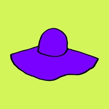 El çizimi plaj şapkaları, yaz, vektör