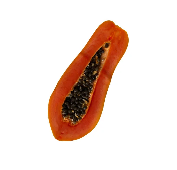 Foto Tropisk Frukt Papaya Vit Bakgrund Isolat — Stockfoto