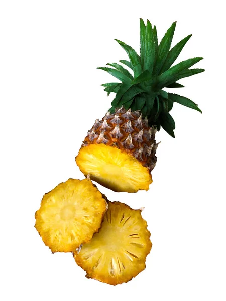 Photo Pineapple White Background Isolate Cut — Stock Photo, Image