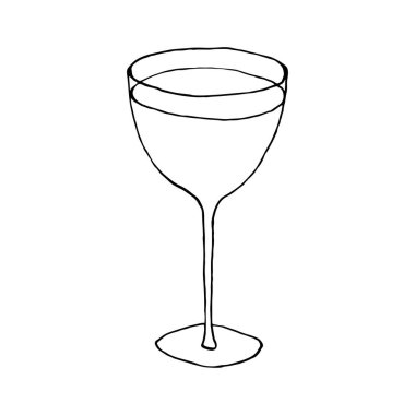 Bardağı kokteyl ve vektörle çiziyorum.