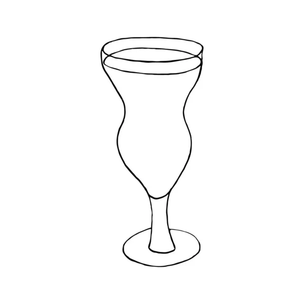 Dessin Main Verre Avec Cocktail Vecteur — Image vectorielle