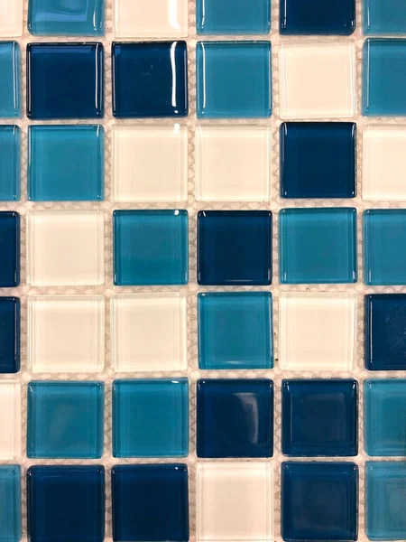 Fondo Textura Azulejos Azules Mosaico —  Fotos de Stock