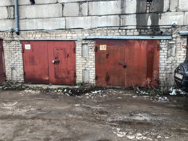 Photo Old Abandoned Garages — Stock Photo, Image