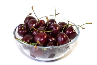 Yakın plan beyaz kirazda izole edilmiş.