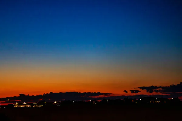 Foto Cidade Noite Processamento Arte — Fotografia de Stock