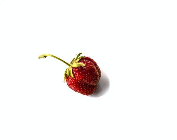 Isoliert Auf Weißem Hintergrund Erdbeere Nahaufnahme — Stockfoto