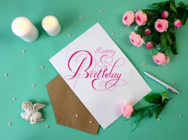 Postcard Internet Banner Birthday Greeting — Stock Photo, Image