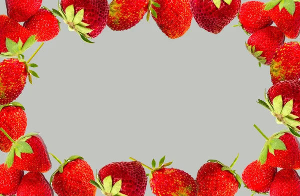 Όμορφο Πλαίσιο Χώρο Για Κείμενο Φράουλες — Φωτογραφία Αρχείου